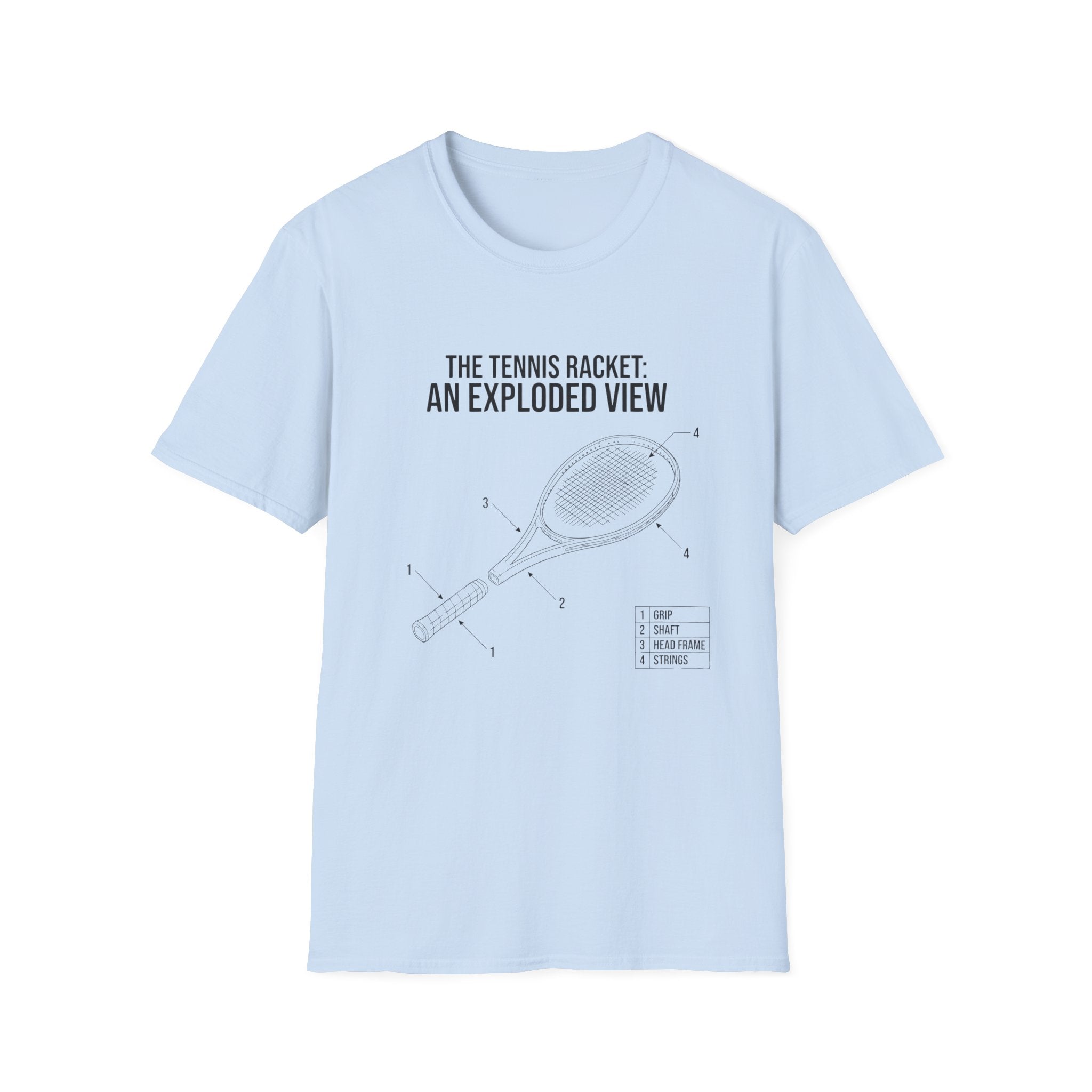 Tennis Racket Exploded View T-shirt